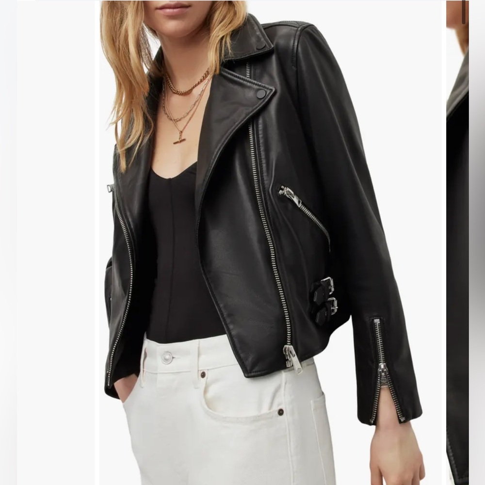 AllSaints Benyon Leather Biker Jacket
 
BLACK, Size 6 US / 10 UK